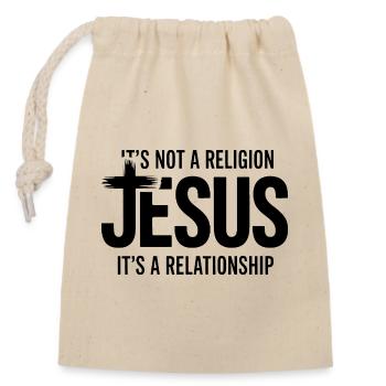 Jesus Christian  - Closable cotton gift bag (14x20cm) - nature - Front