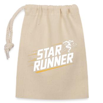 Star Runner - Logo de la course cool - Sac cadeau en coton avec cordon (14 x 20 cm) - nature - Devant