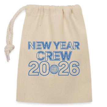 Neujahrscrew 2026 Celebration Tee - Verschließbarer Geschenkbeutel aus Baumwolle (14x20cm) - Natur - Vorne