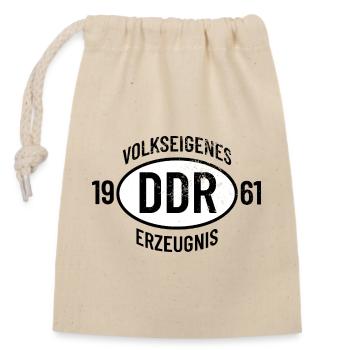 GDR Birthday Shirt, Hoodie, Mug Vintage 1961 - Closable cotton gift bag (14x20cm) - nature - Front