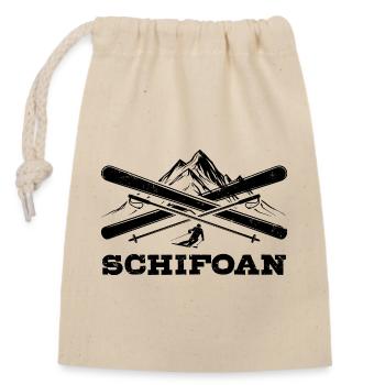 Schifoan | Après Ski, Wintersport, Skiurlaub - Verschließbarer Geschenkbeutel aus Baumwolle (14x20cm) - Natur - Vorne