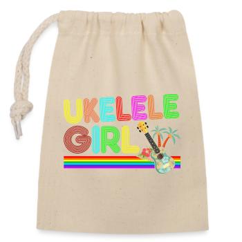 Hawaiian Ukulele Uke Retro 70s - Closable cotton gift bag (14x20cm) - nature - Front