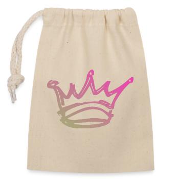 Croquis de couronne en dégradé - Sac cadeau en coton avec cordon (14 x 20 cm) - nature - Devant