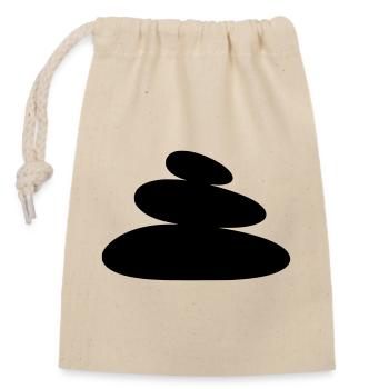 Zen Steine Balance Turm - Verschließbarer Geschenkbeutel aus Baumwolle (14x20cm) - Natur - Vorne