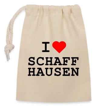 Ich liebe Schaffhausen - I love Schaffhausen - Closable cotton gift bag (14x20cm) - nature - Front