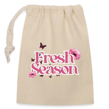 Fresh Season Floral Script - Closable cotton gift bag (14x20cm) - nature - Front