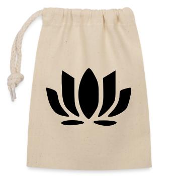 Lotus Flower Lotus Flower Floral Icons Black - Closable cotton gift bag (14x20cm) - nature - Front