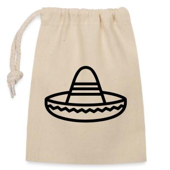chapeau mexicain - Sac cadeau en coton avec cordon (14 x 20 cm) - nature - Devant