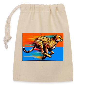 cheetah - Closable cotton gift bag (14x20cm) - nature - Front