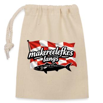 makereelefkes_langs - Closable cotton gift bag (14x20cm) - nature - Front