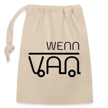 Wenn dann Van! Vanlife - Verschließbarer Geschenkbeutel aus Baumwolle (14x20cm) - Natur - Vorne
