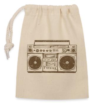 Radio rétro des années 80 Boombox Old School Music - Sac cadeau en coton avec cordon (14 x 20 cm) - nature - Devant