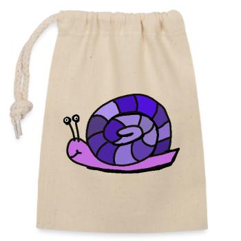 - Snail Cartoon Kids Child - Closable cotton gift bag (14x20cm) - nature - Front