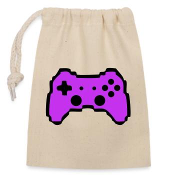 Retro Gamepad Controller Gamer - Verschließbarer Geschenkbeutel aus Baumwolle (14x20cm) - Natur - Vorne