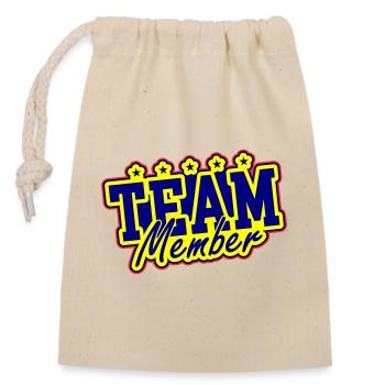 Team Mitglied - Verschließbarer Geschenkbeutel aus Baumwolle (14x20cm) - Natur - Vorne