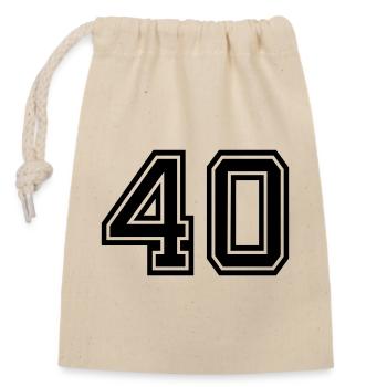 40 - Closable cotton gift bag (14x20cm) - nature - Front