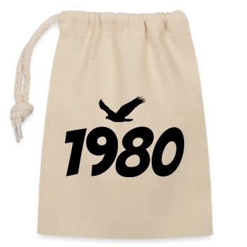 1980's Vintage Eagle Graphic - Closable cotton gift bag (14x20cm) - nature - Front