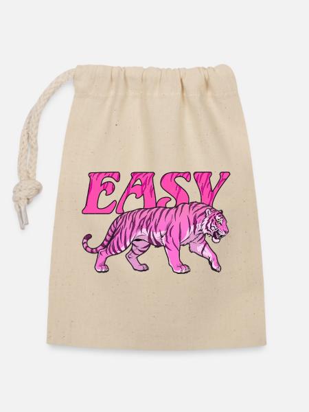 Easy Tiger Retro-Kunst - Verschließbarer Geschenkbeutel aus Baumwolle (14x20cm) - Natur