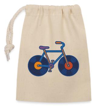 Vinyl Cycle Echo - Sac cadeau en coton avec cordon (14 x 20 cm) - nature - Devant