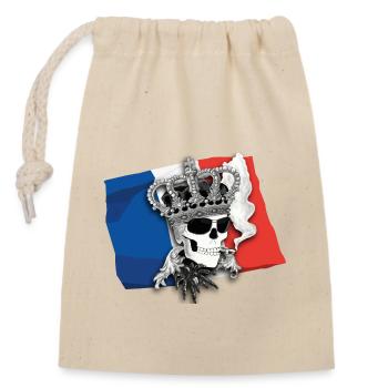fanshirt france - Closable cotton gift bag (14x20cm) - nature - Front