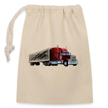 Truck - Verschließbarer Geschenkbeutel aus Baumwolle (14x20cm) - Natur - Vorne
