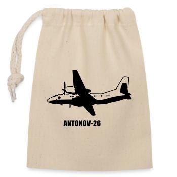 Antonov 26 - Verschließbarer Geschenkbeutel aus Baumwolle (14x20cm) - Natur - Vorne
