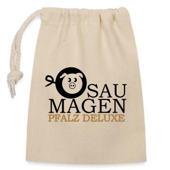 Pfalz Deluxe Saumagen - Verschließbarer Geschenkbeutel aus Baumwolle (14x20cm) - Natur - Vorne