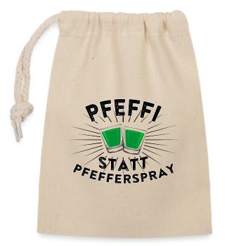 Pfeffi statt Pfefferspray - Verschließbarer Geschenkbeutel aus Baumwolle (14x20cm) - Natur - Vorne