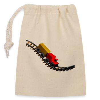 Toy train - Closable cotton gift bag (14x20cm) - nature - Front