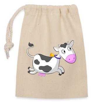 Galloping comique de vache - Sac cadeau en coton avec cordon (14 x 20 cm) - nature - Devant