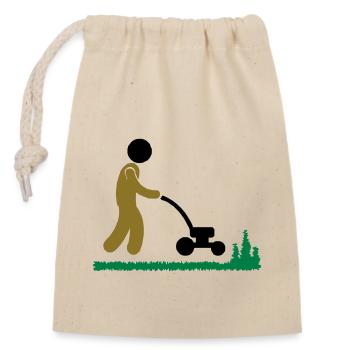 garden - Closable cotton gift bag (14x20cm) - nature - Front