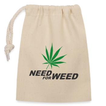 Need for Weed (Cannabis) - Closable cotton gift bag (14x20cm) - nature - Front