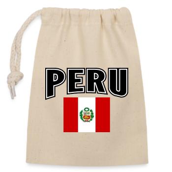 Peru - Closable cotton gift bag (14x20cm) - nature - Front