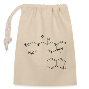 LSD molecule - Closable cotton gift bag (14x20cm) - nature - Front