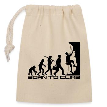 né pour gravir l'évolution évolution née raide - Sac cadeau en coton avec cordon (14 x 20 cm) - nature - Devant