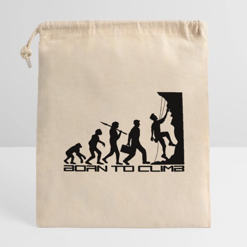 né pour gravir l'évolution évolution née raide Sac cadeau en coton avec cordon (14 x 20 cm)