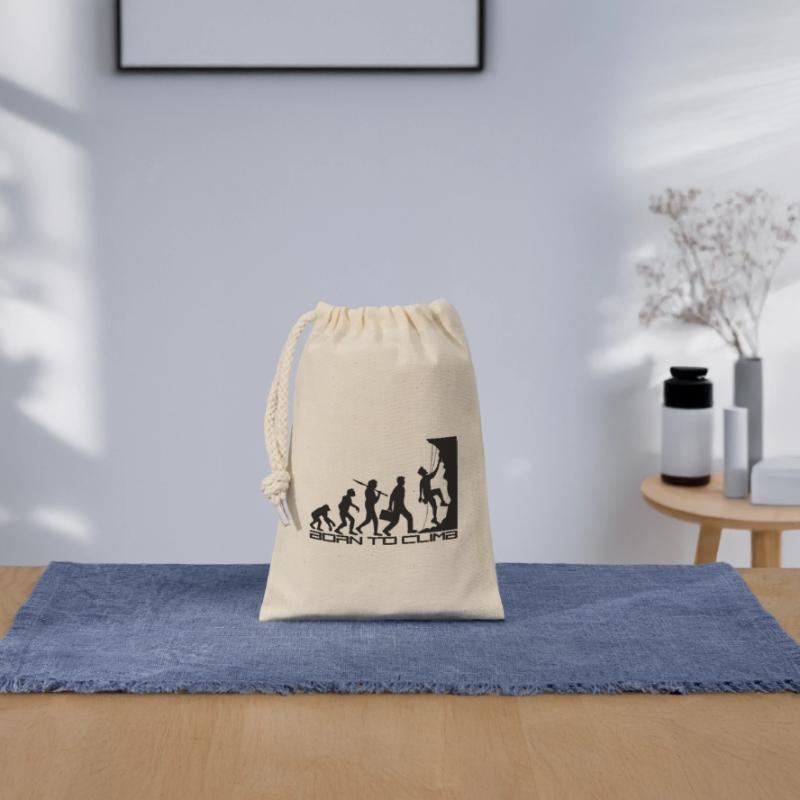 né pour gravir l'évolution évolution née raide Sac cadeau en coton avec cordon (14 x 20 cm)