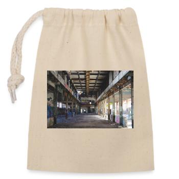 Affiche de graffiti sur l'architecture de l'affiche de la construction industrielle - Sac cadeau en coton avec cordon (14 x 20 cm) - nature - Devant