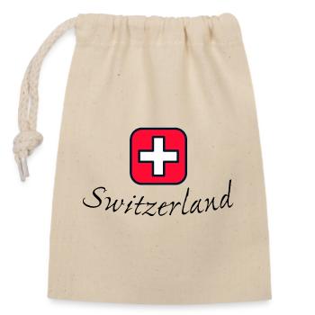 Switzerland - Closable cotton gift bag (14x20cm) - nature - Front