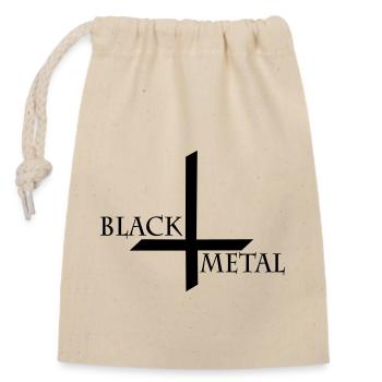 Black Metal - Verschließbarer Geschenkbeutel aus Baumwolle (14x20cm) - Natur - Vorne