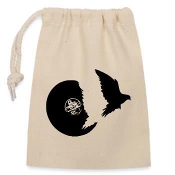 vol d'oiseau vinyle - Sac cadeau en coton avec cordon (14 x 20 cm) - nature - Devant