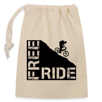 Freeride - Verschließbarer Geschenkbeutel aus Baumwolle (14x20cm) - Natur - Vorne