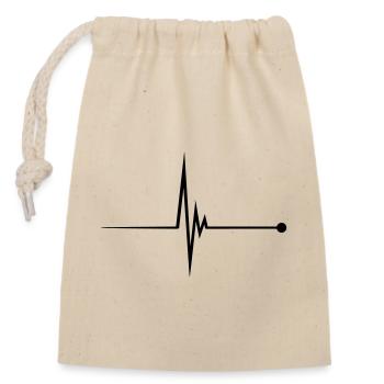 Heartbeat Pulse - Closable cotton gift bag (14x20cm) - nature - Front