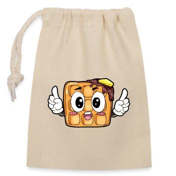 Waffel Essen Feinschmecker Geschenk - Verschließbarer Geschenkbeutel aus Baumwolle (14x20cm) - Natur - Vorne