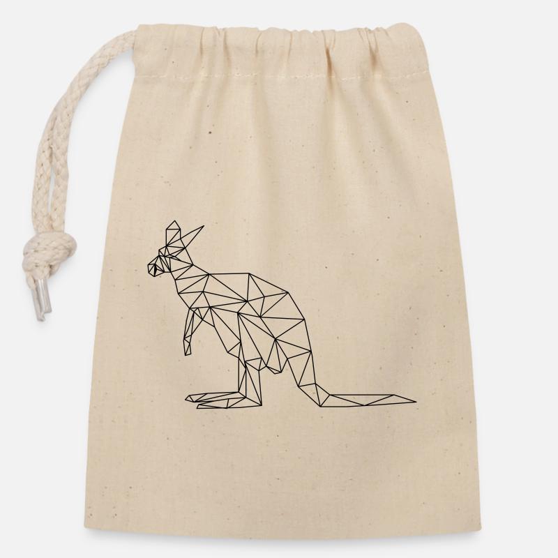 Kangaroo - Closable cotton gift bag (14x20cm) - nature