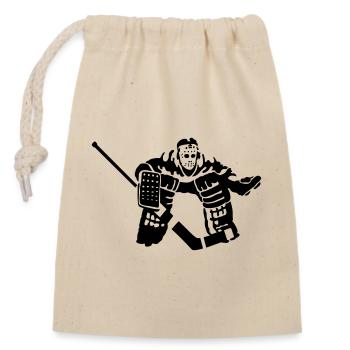 hockey goal keeper - Closable cotton gift bag (14x20cm) - nature - Front