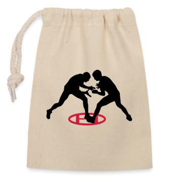 Greco-Roman wrestling - Closable cotton gift bag (14x20cm) - nature - Front