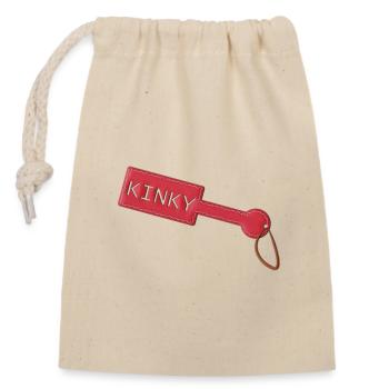 Kinky Paddle BDSM leather - Verschließbarer Geschenkbeutel aus Baumwolle (14x20cm) - Natur - Vorne