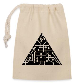 la technologie des micropuces de forme triangulair - Sac cadeau en coton avec cordon (14 x 20 cm) - nature - Devant