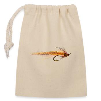 fly fishing hook - Sac cadeau en coton avec cordon (14 x 20 cm) - nature - Devant